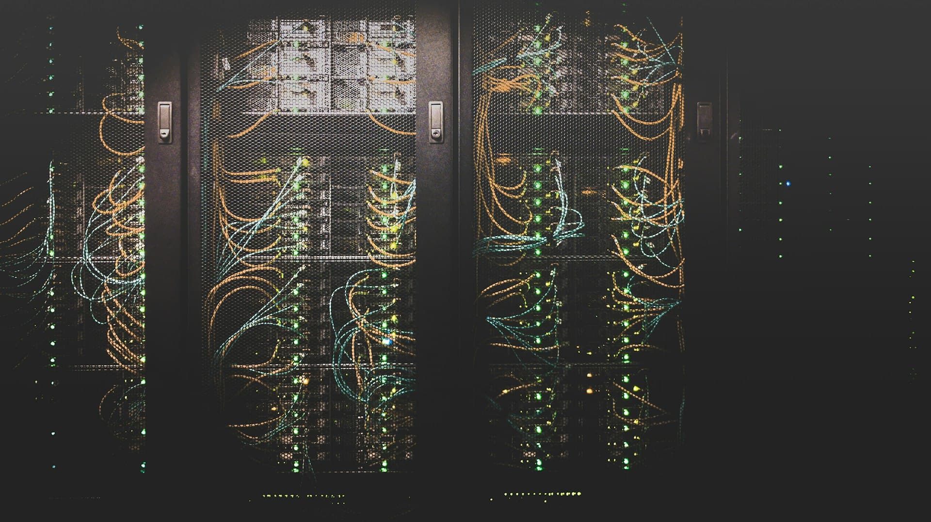 Server racks with network cabling