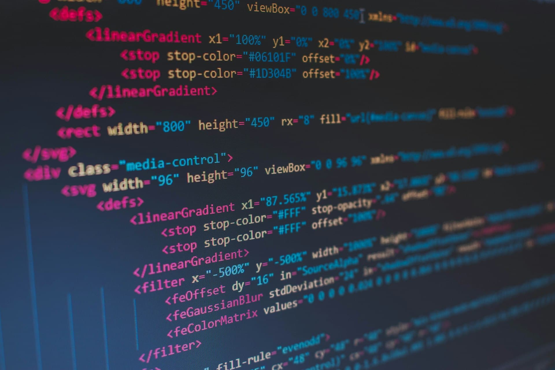 Code on a dark editor screen