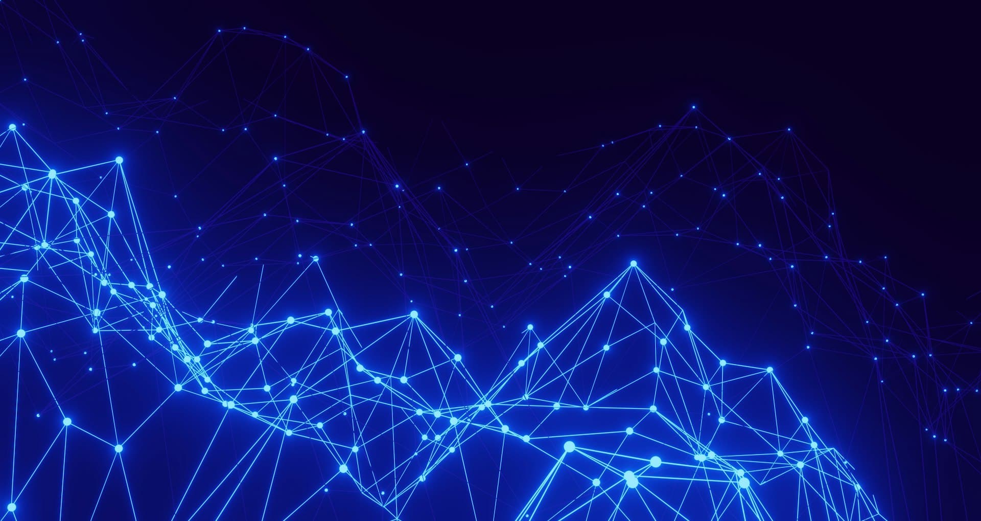 Glowing network of connected nodes