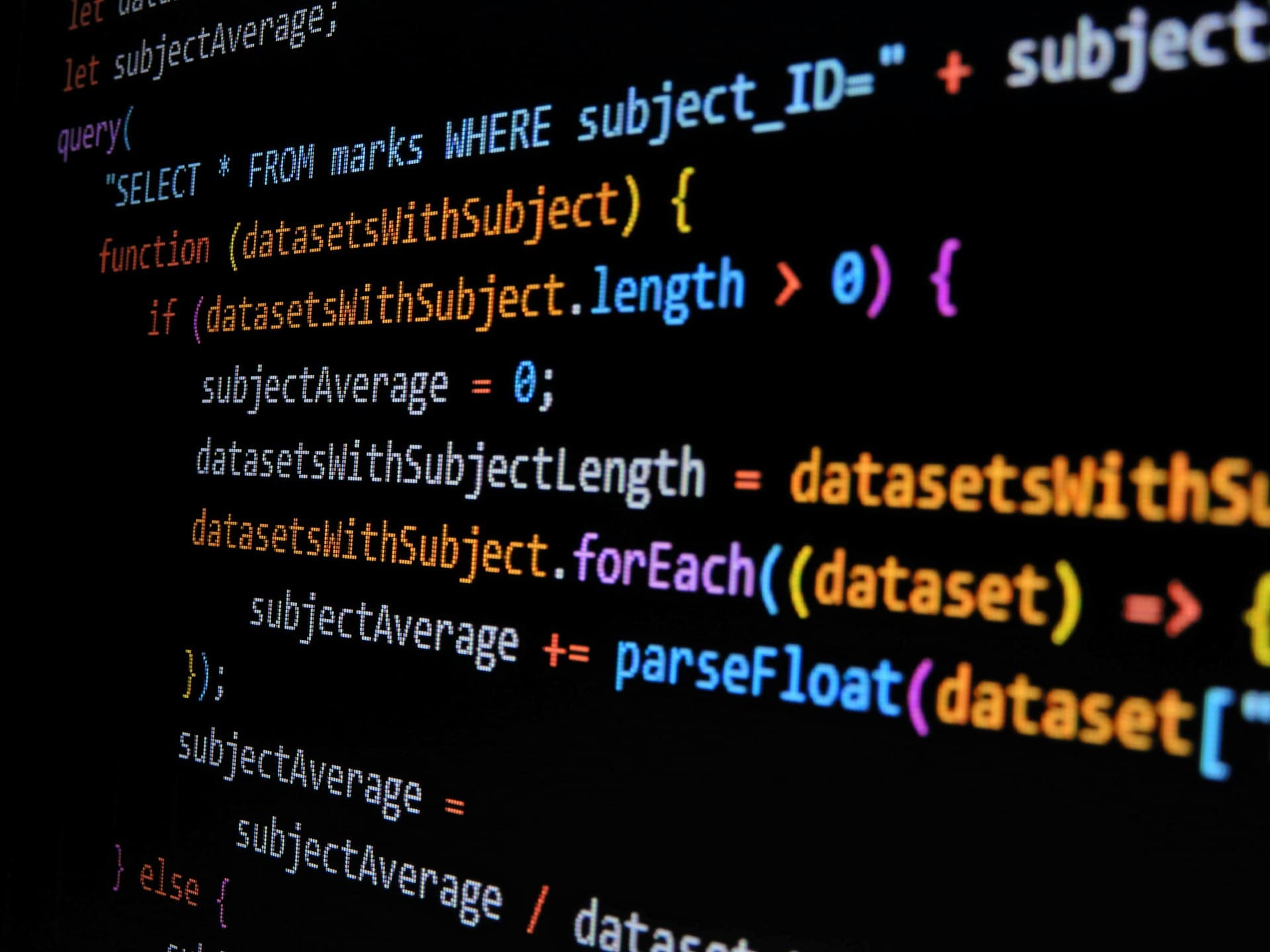 Server-side JavaScript code on a dark screen